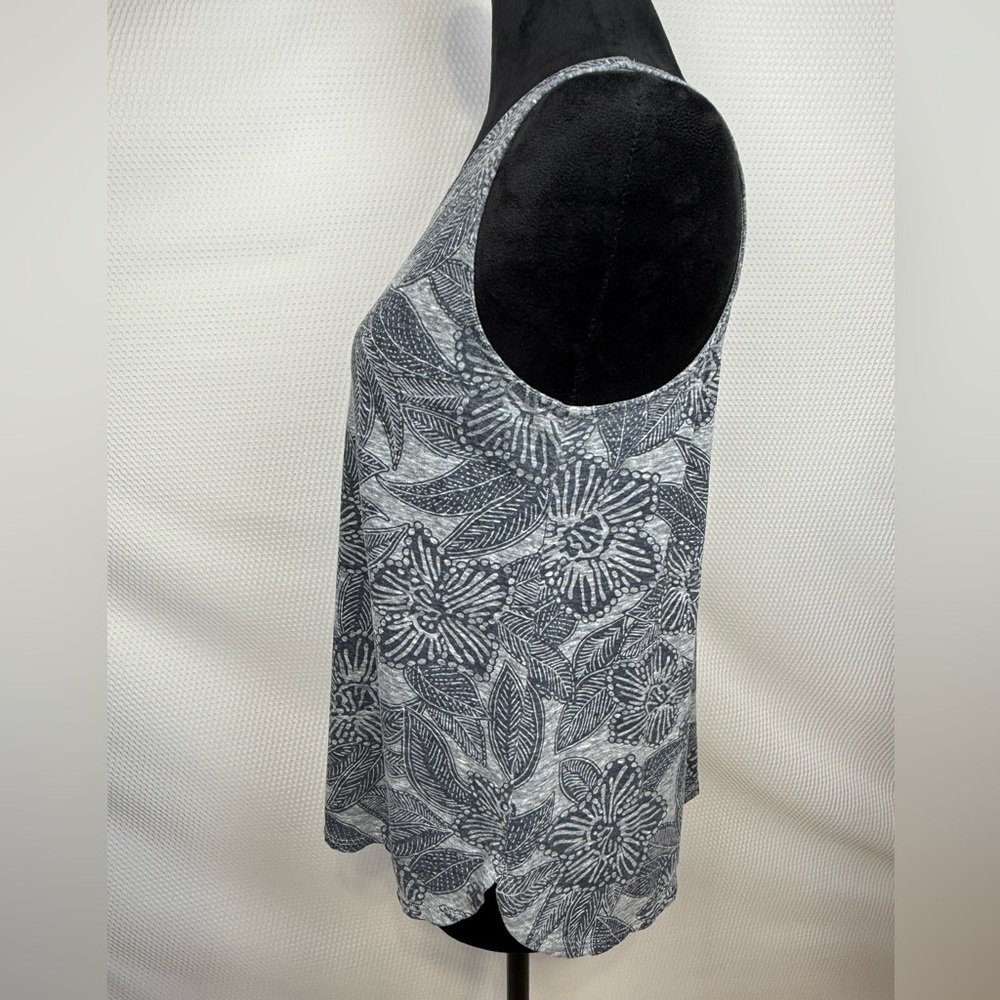 J. Crew Floral Tank Top Gray Navy Sleeveless Blouse Size Small Casual Summer - Picture 2 of 10